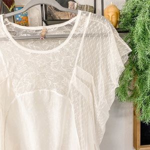 Free People white lace dolman top